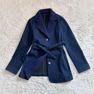 마드모아젤 논논 스트레치 데님 코트 벨트 포함 38 보아 아우터