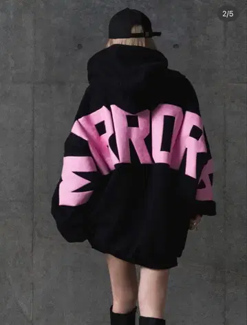 MIRROR9 미러나인 ICON 후디 BLACK x PINK ML 사이즈
