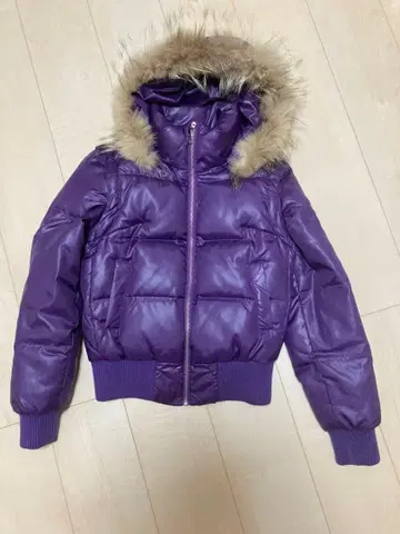 INGNI 퍼플 다운 자켓 후드 부착