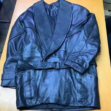 램 가죽 남성용 자켓 점퍼 천연 가죽 블랙 벨트 포함