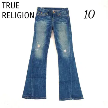 트루 릴리전 스트레치 데미지 부츠컷 데님 팬츠 y2k