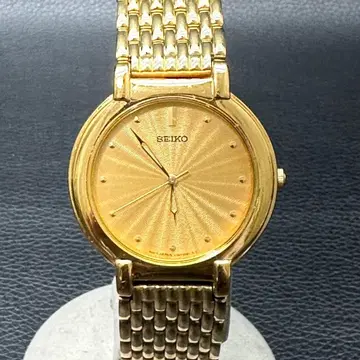 SEIKO 골드 아날로그 쿼츠 손목시계 V70-176