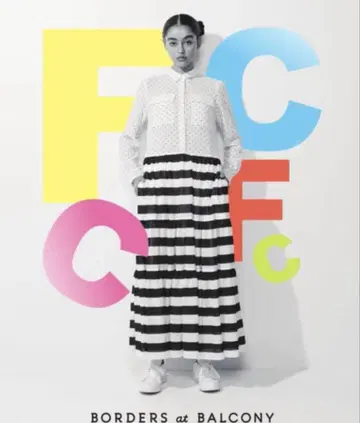 도트 보더 무늬 롱 기장 셔츠 원피스