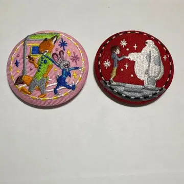 디즈니 자수 캔뱃지 주토피아 & 베이맥스