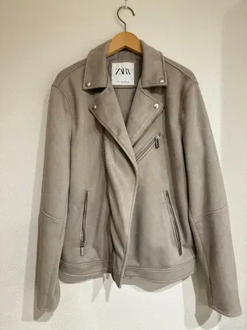 ZARA 스웨이드 라이더 자켓 M 그레이
