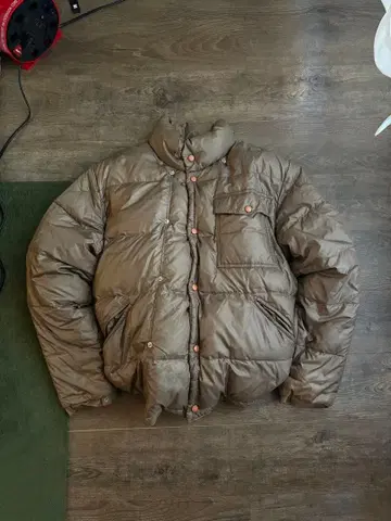 브라운 다운 자켓 프론트 버튼