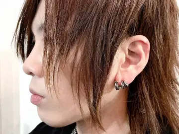 딜 디자인 페이크 후프 귀걸이 3연 SV925