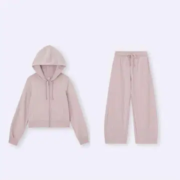 GU 맨투맨 풀 집업 후드티 & 배럴 레그 팬츠