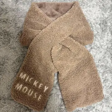 디즈니 머플러 미키마우스 보아 머플러 스톨 베이지 복슬복슬