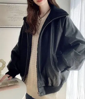 Java 리브 터틀 페이크 가죽 자켓