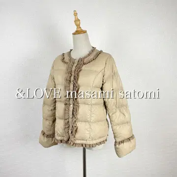 &LOVE 프릴 디자인 경량 라이트 다운 노카라 자켓