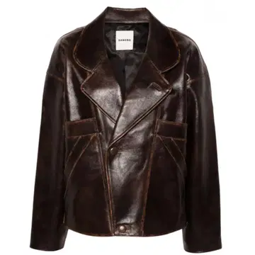 새상품 SANDRO 다크 브라운 가죽 자켓