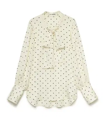 도트 보타이 블라우스
