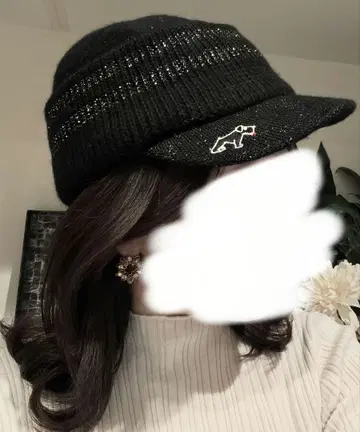 힐 크릭 니트 모자 다크 그레이 강아지 자수 골프