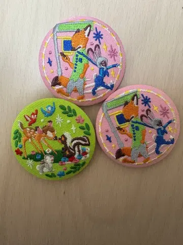 [ 낱개 판매 가능 ] 디즈니 자수 배지 3개 세트 주토피아 밤비