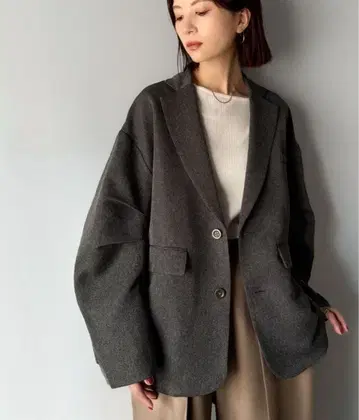 오버 사이즈 자켓 차콜 M 사이즈