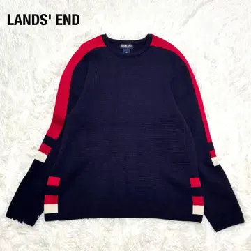 [ 90s LANDS' END ] 울 니트 스웨터 빈티지 네이비 M