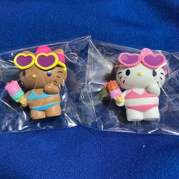일광화상 키티 모두 함께 수영장 가챠가챠 피규어 2체 세트