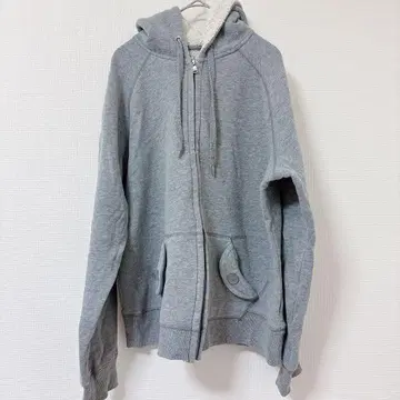 그레이 플리스 안감 후드티