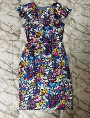 룰루 윌비 플라워 프린트 실크 원피스