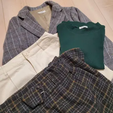 푸두두 묶음 판매 코트 스커트 2점 리브 상의