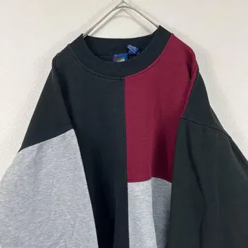 90s 퍼스트 런 패널 컬러 맨투맨