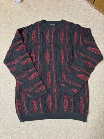 COOGI 니트 스웨터 블랙 레드 빅 사이즈 오버 사이즈 XXL