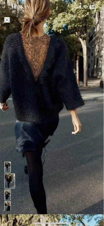 ZARA 레이스 콤비 니트 스웨터 S 새상품급