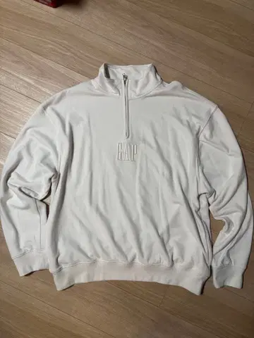 [ 새상품급 ] GAP 하프 지퍼 맨투맨 트레이닝복 L 화이트