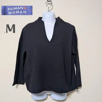 HUMAN WOMAN V넥 니트 M 울 혼방 루즈핏 세련된