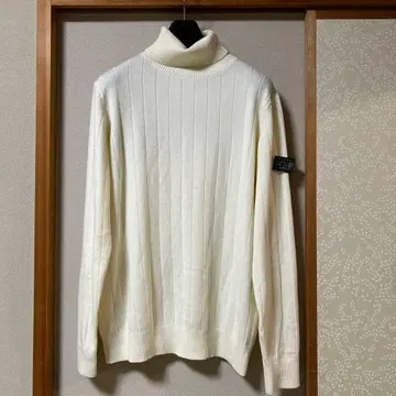 G-stage 리브 터틀넥 스웨터 화이트