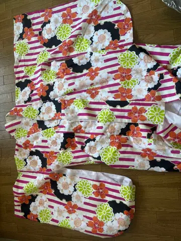 꽃무늬 스트라이프 하카마 상의만