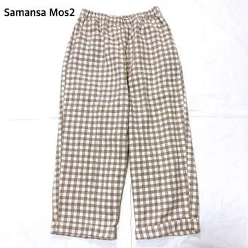 [새상품급] 사만사 모스모스 SM2 블록 체크 와이드 팬츠 기모