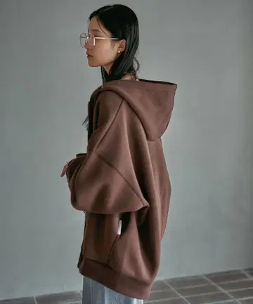 렙심 LEPSIM 퍼프 에어 ZIPBIG 후디 브라운 새상품 후드티