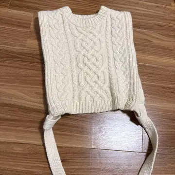나곤스탠스 케이블 니트 베스트 사이즈 M 울 100%