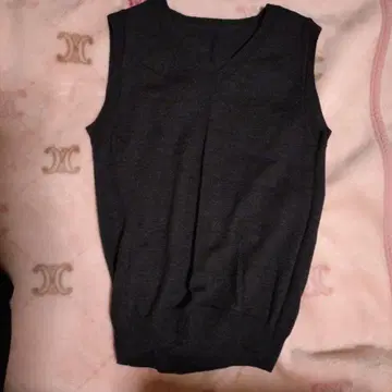 냉기 차단 양말 841(야요이) 다크 그레이 V넥 니트 베스트