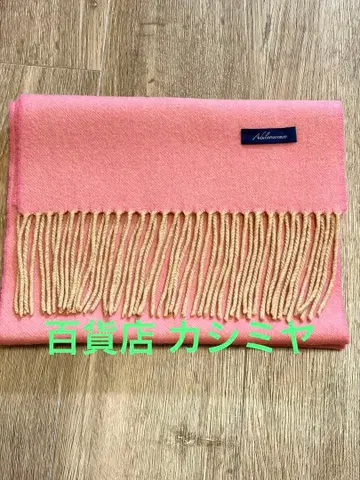 새상품급 백화점 구매 캐시미어 28.5 x 174 머플러 핑크 베이지