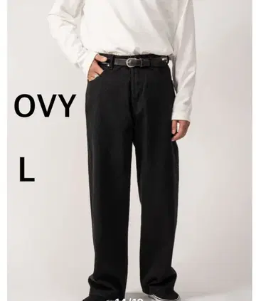 OVy 블랙 배기 데님 팬츠 (black) L 사이즈