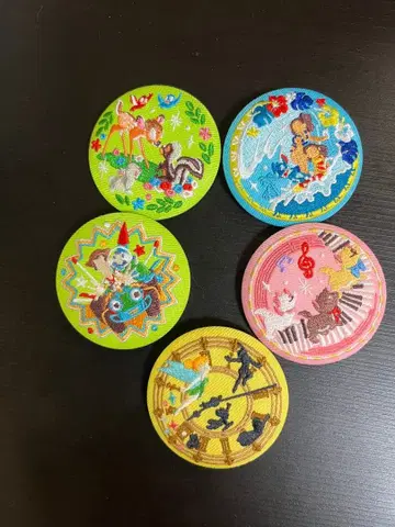 디즈니 자수 캔뱃지 세트