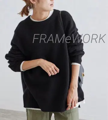 새상품급 FRAMeWORK 래글런 슬리브 와이드 풀오버 블랙