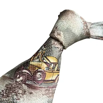 [ 새상품급 ] 던힐 최고급 실크 넥타이 자동차 인물