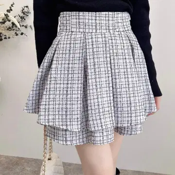 INGNI 트위드 턱 미니 플레어 스커트