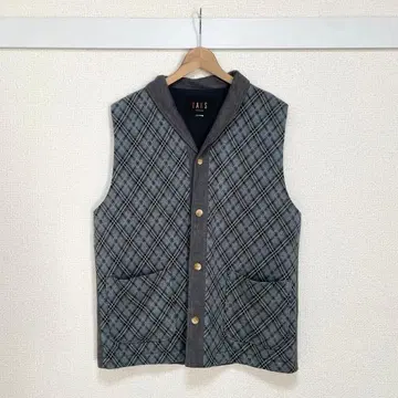 닥스 체크 무늬 충전솜 퀼팅 베스트 M 사이즈 충전솜 일본제