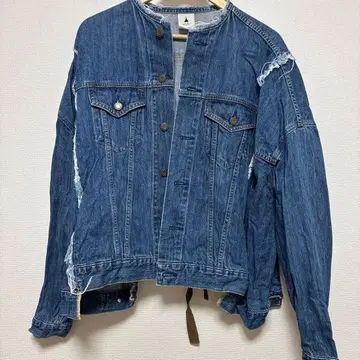 niko and.. 데미지 가공 데님 자켓 인디고 블루