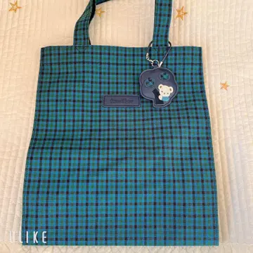 파밀리아 토트백 파랑 체크 대