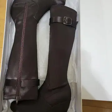 다크 브라운 새틴 롱 부츠 23.5