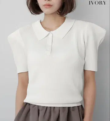 VERY 게재 피케 셔츠 풀오버 티셔츠 리브 니트 미사용 새상품 새상품급