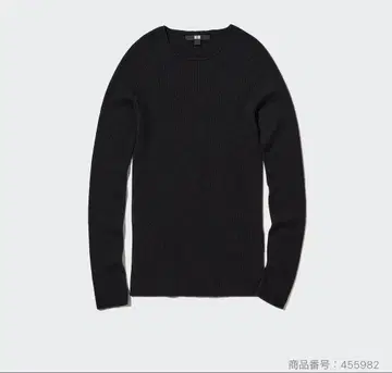 3D 캐시미어 리브 크루넥 스웨터