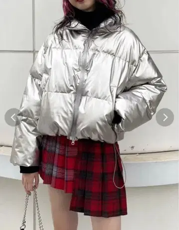 jouetie 메탈릭 다운라이크 자켓