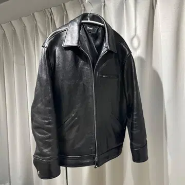 Schott 블랙 가죽 싱글 라이더 S